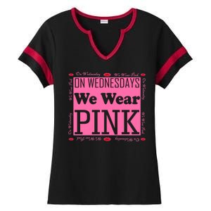 Wednesdays We Wear Pink Breast Cancer Ladies Halftime Notch Neck Tee