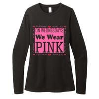 Wednesdays We Wear Pink Breast Cancer Womens CVC Long Sleeve Shirt