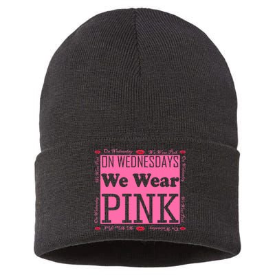 Wednesdays We Wear Pink Breast Cancer Sustainable Knit Beanie