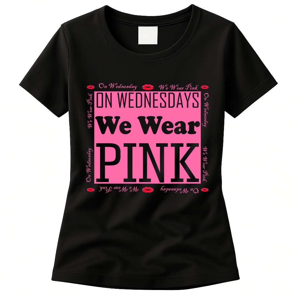 Wednesdays We Wear Pink Breast Cancer Womens T-Shirt