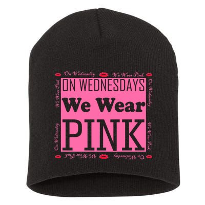 Wednesdays We Wear Pink Breast Cancer Short Acrylic Beanie