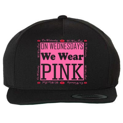 Wednesdays We Wear Pink Breast Cancer Wool Snapback Cap