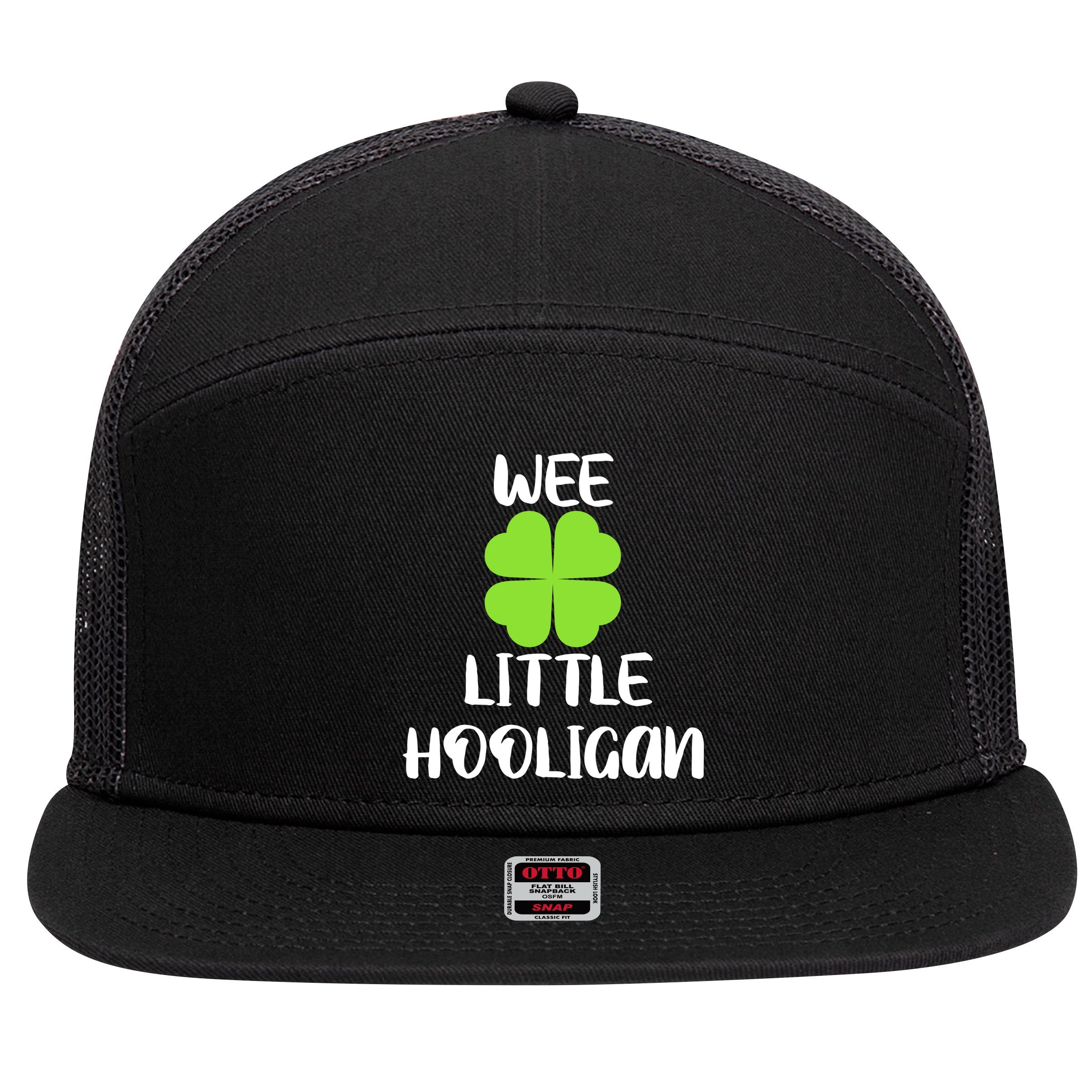 Wee little hooligan 7 Panel Mesh Trucker Snapback Hat