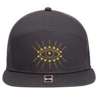 Womens Evil Eye Mystic Astrology 7 Panel Mesh Trucker Snapback Hat