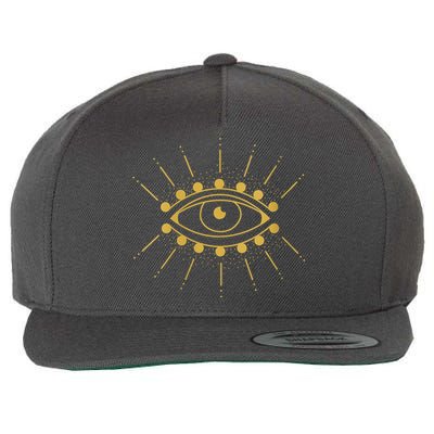 Womens Evil Eye Mystic Astrology Wool Snapback Cap