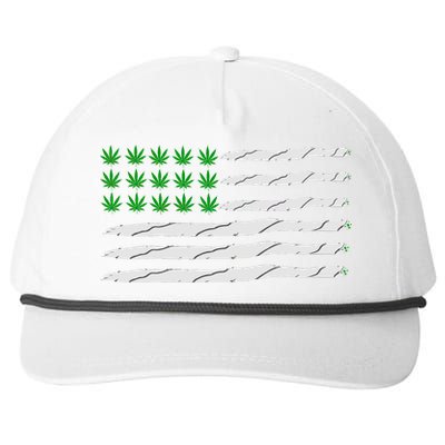 Weed American Flag Snapback Five-Panel Rope Hat