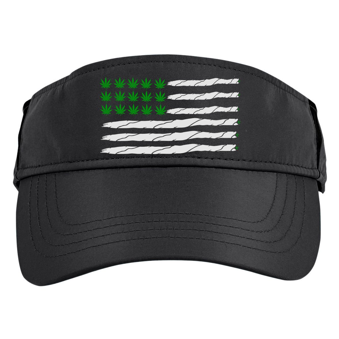 Weed American Flag Adult Drive Performance Visor