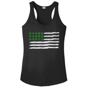 Weed American Flag Ladies PosiCharge Competitor Racerback Tank