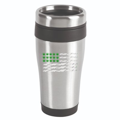 Weed American Flag 16oz Travel Tumbler