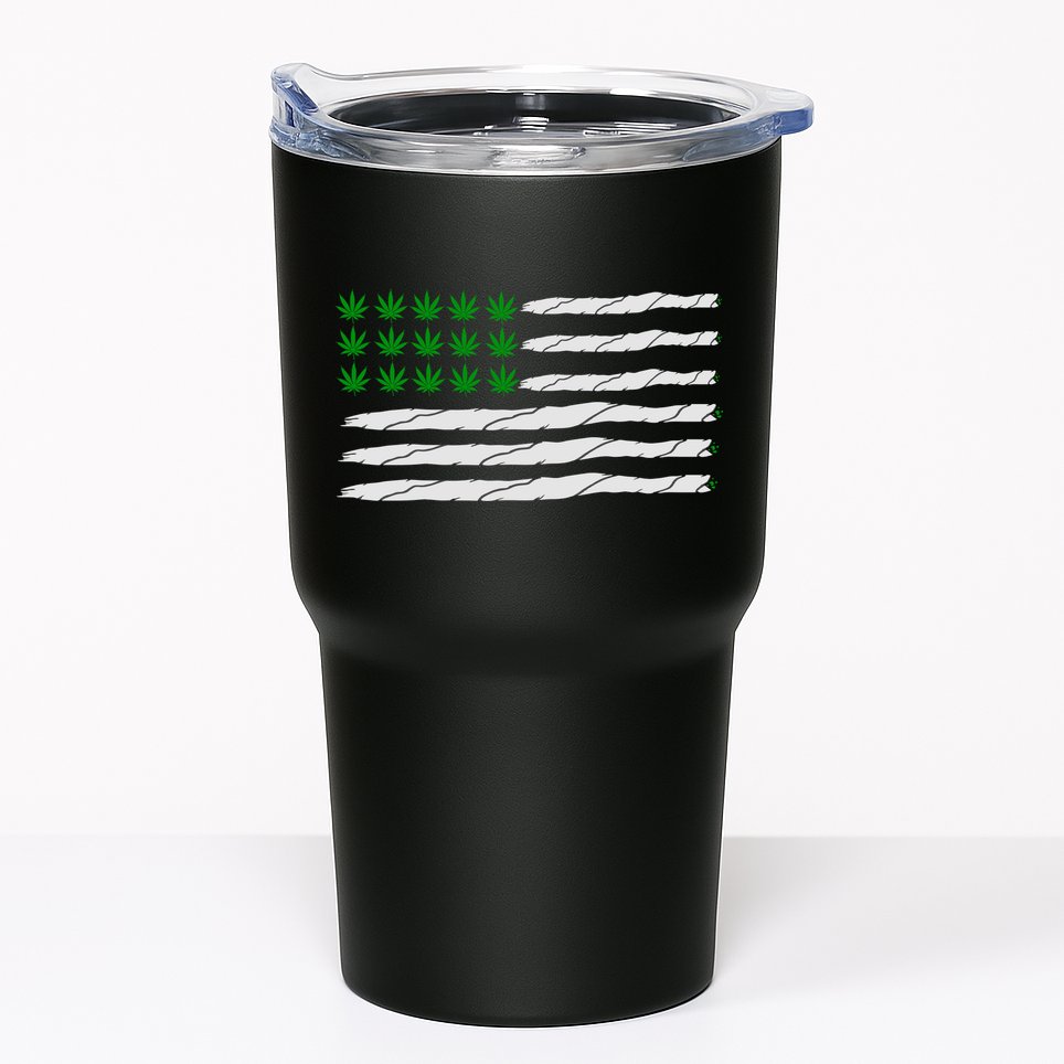 Weed American Flag Tumbler