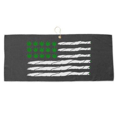 Weed American Flag Large Microfiber Waffle Golf Towel