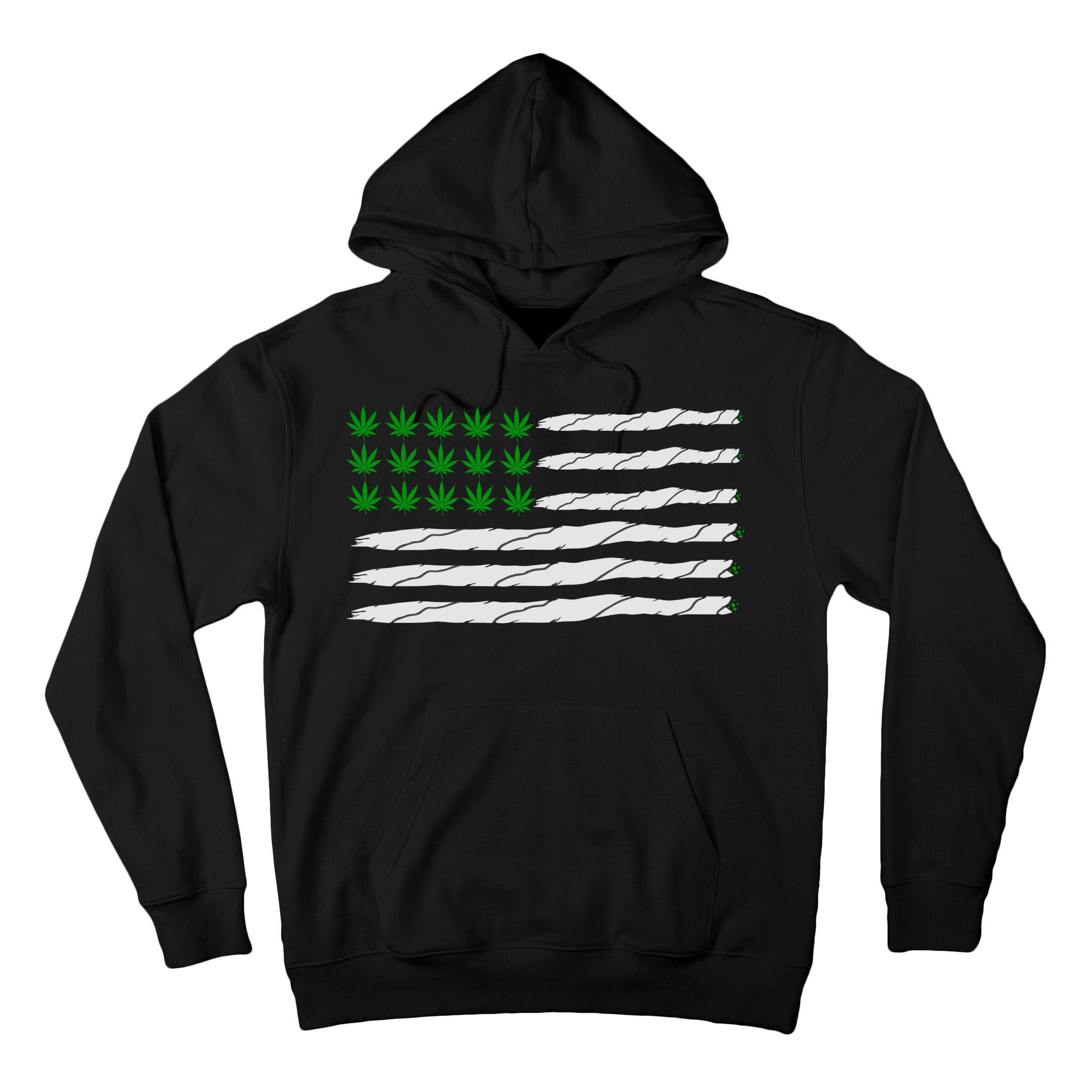 Weed American Flag Tall Hoodie