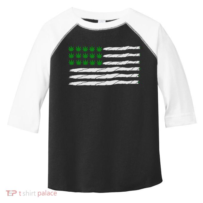 Weed American Flag Toddler Fine Jersey T-Shirt