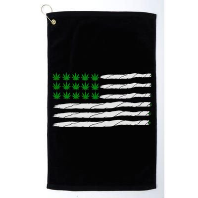 Weed American Flag Platinum Collection Golf Towel