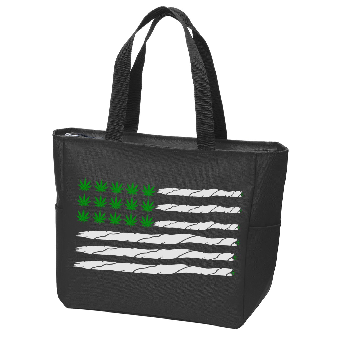Weed American Flag Zip Tote Bag