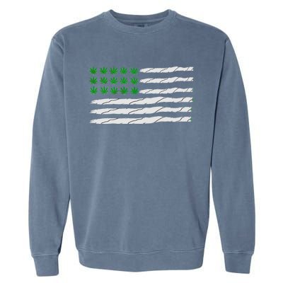 Weed American Flag Garment-Dyed Sweatshirt