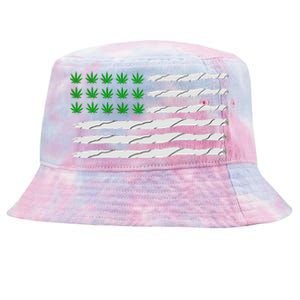 Weed American Flag Tie-Dyed Bucket Hat