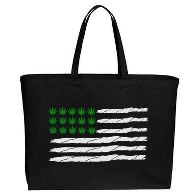 Weed American Flag Cotton Canvas Jumbo Tote