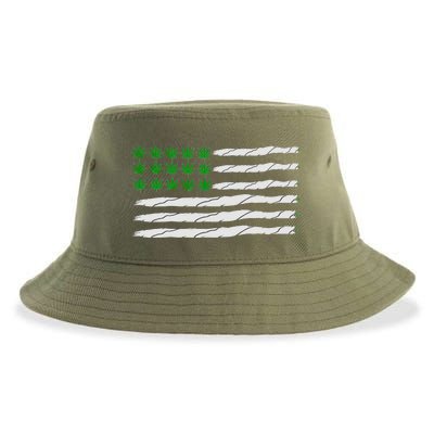 Weed American Flag Sustainable Bucket Hat