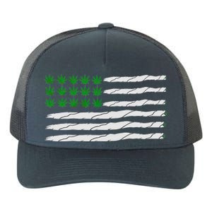 Weed American Flag Yupoong Adult 5-Panel Trucker Hat