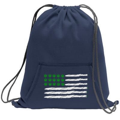 Weed American Flag Sweatshirt Cinch Pack Bag