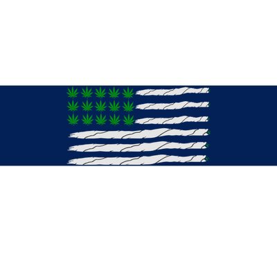 Weed American Flag Bumper Sticker