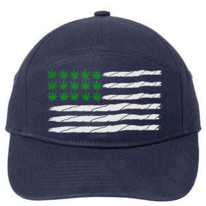 Weed American Flag 7-Panel Snapback Hat