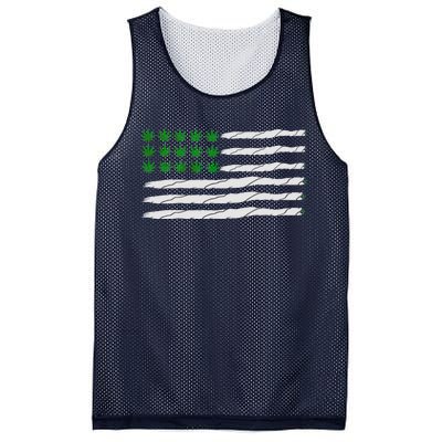 Weed American Flag Mesh Reversible Basketball Jersey Tank