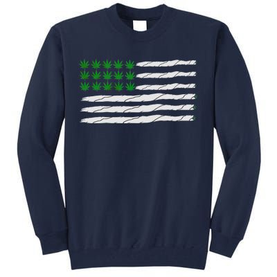 Weed American Flag Tall Sweatshirt