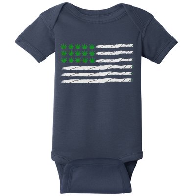 Weed American Flag Baby Bodysuit