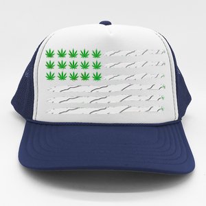 Weed American Flag Trucker Hat