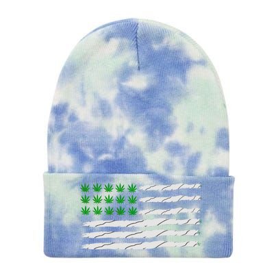 Weed American Flag Tie Dye 12in Knit Beanie