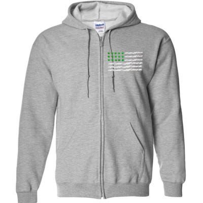 Weed American Flag Full Zip Hoodie