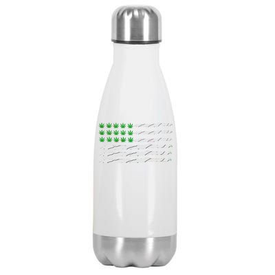 Weed American Flag Stainless Steel Insulated Water Bottle