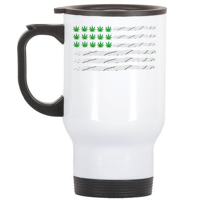 Weed American Flag Stainless Steel Travel Mug