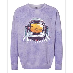 Weed Astronaut Colorblast Crewneck Sweatshirt