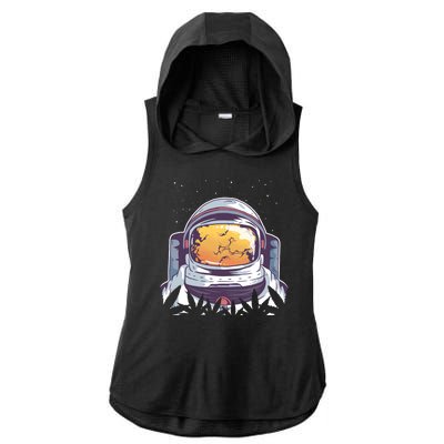 Weed Astronaut Ladies PosiCharge Tri-Blend Wicking Draft Hoodie Tank