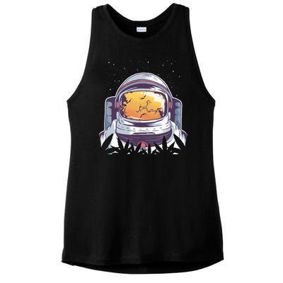 Weed Astronaut Ladies PosiCharge Tri-Blend Wicking Tank