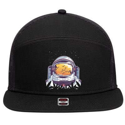 Weed Astronaut 7 Panel Mesh Trucker Snapback Hat