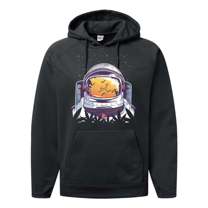 Weed Astronaut Performance Fleece Hoodie