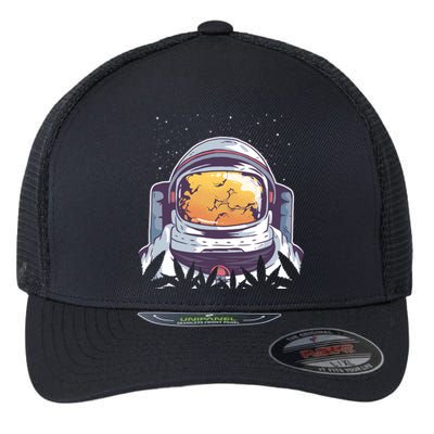 Weed Astronaut Flexfit Unipanel Trucker Cap