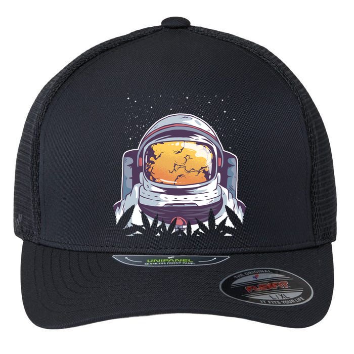 Weed Astronaut Flexfit Unipanel Trucker Cap