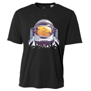 Weed Astronaut Cooling Performance Crew T-Shirt