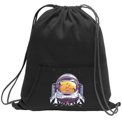 Weed Astronaut Sweatshirt Cinch Pack Bag