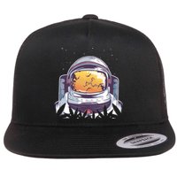 Weed Astronaut Flat Bill Trucker Hat