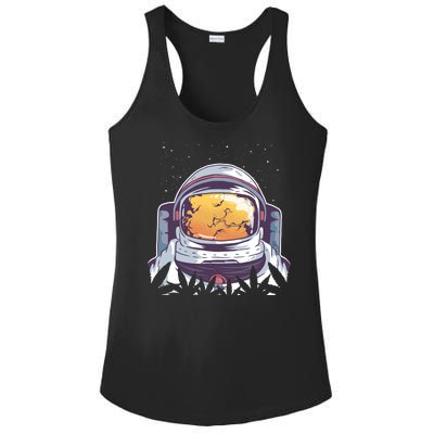 Weed Astronaut Ladies PosiCharge Competitor Racerback Tank