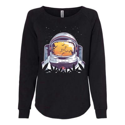 Weed Astronaut Womens California Wash Sweatshirt