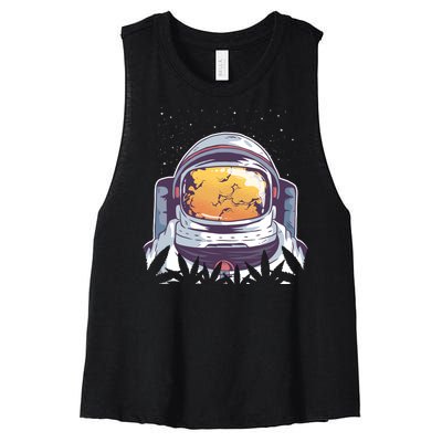 Weed Astronaut Women's Racerback Cropped Tank