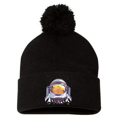 Weed Astronaut Pom Pom 12in Knit Beanie