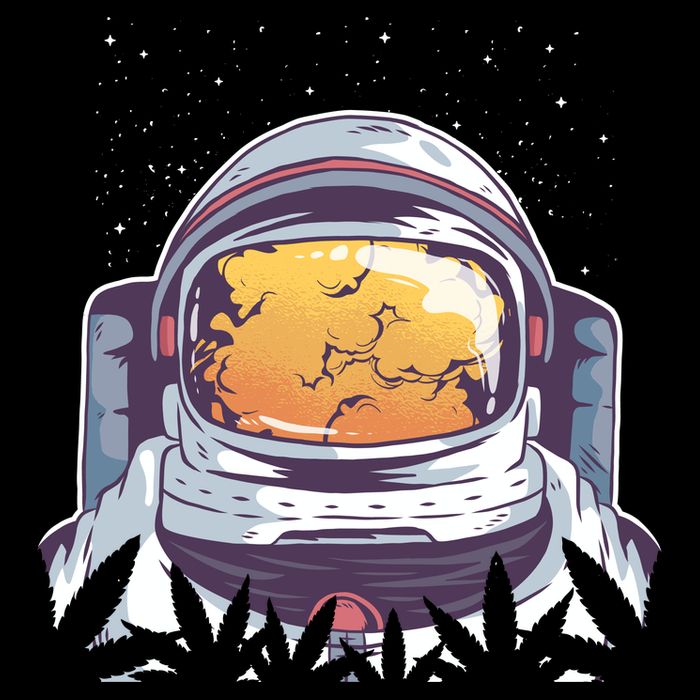 Weed Astronaut Baby Bodysuit